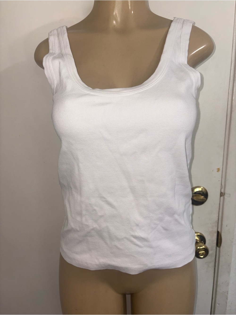 Soldout.nyc Ribbed White Tank Top Size Large